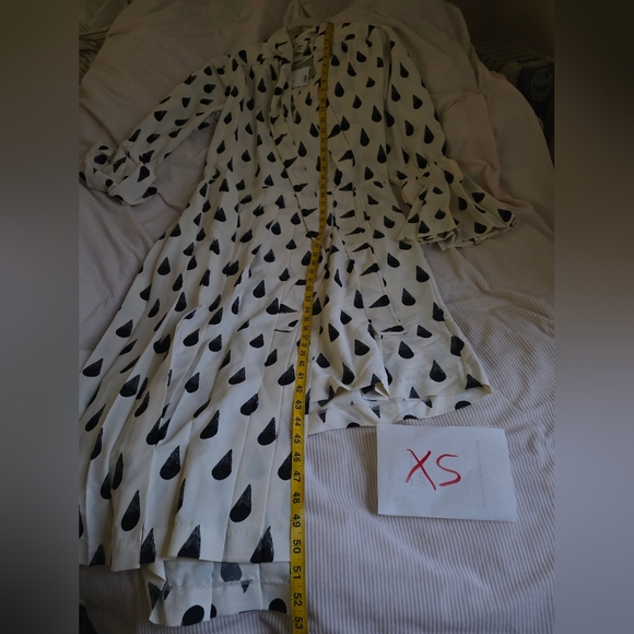 H&M STUDIO A/W 2023 GRAPHIC-PRINT PLEATED Maxi DRESS cream/black NO LOW BALLING! - Picture 7 of 16